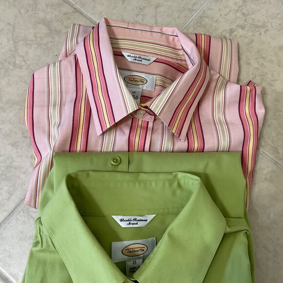 Talbots Wrinkle Resistant Stretch Shirts Women’s size 12 Long Sleeve Lot of 2pcs - Picture 1 of 13